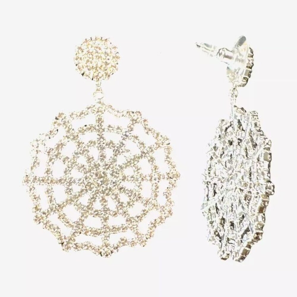 Bijoux Bar Spiderweb Crystal Earrings, NWT